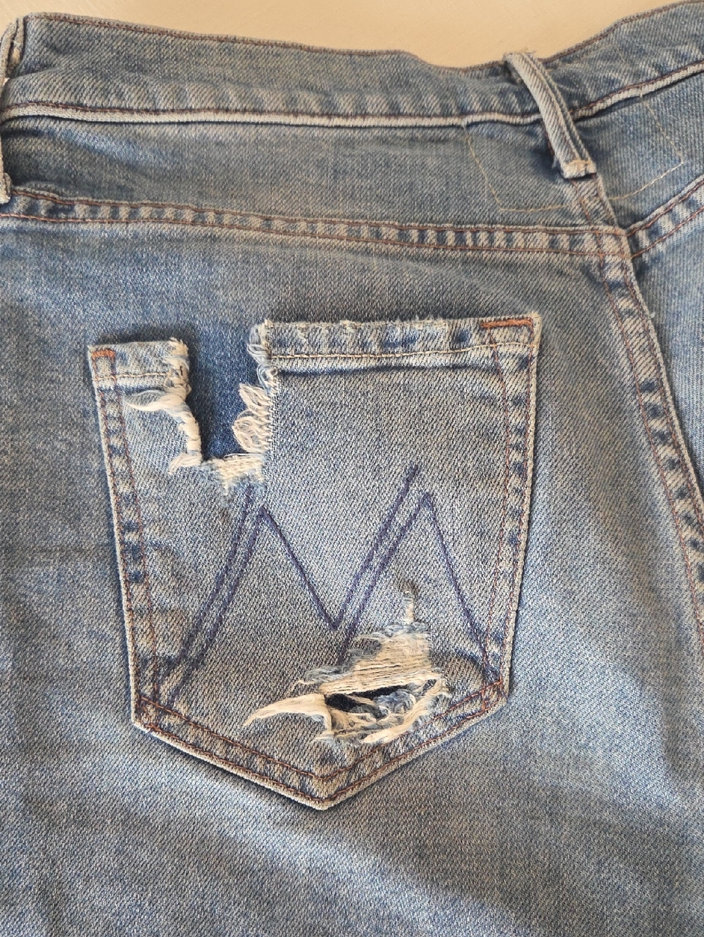 MOTHER Trickster Light Blue Denim Shorts - Picture 7 of 7